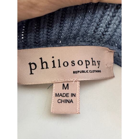 Philosophy Republic Clothing Blue‎ V-Neck Sweater - Size Medium - Picture 2 of 10